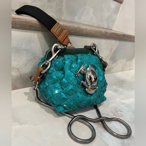 Marc Jacobs Rana Teal Sequin Iris Shoulder Bag